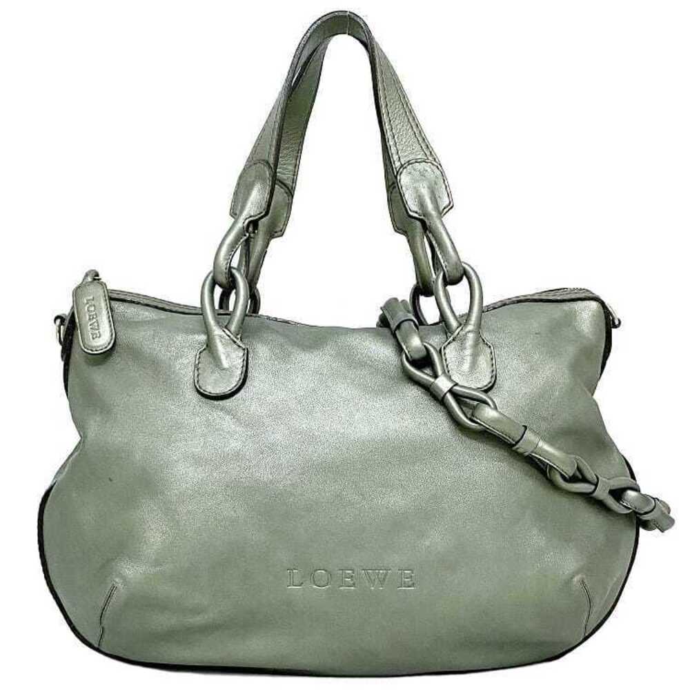 Loewe Bag Metallic Green Fiesta Leather Shoulder Handbag Business
